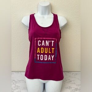 Secret Treasures Can’t Adult Today Tank Top Women’s S 4-6 Sleepwear Maroon​